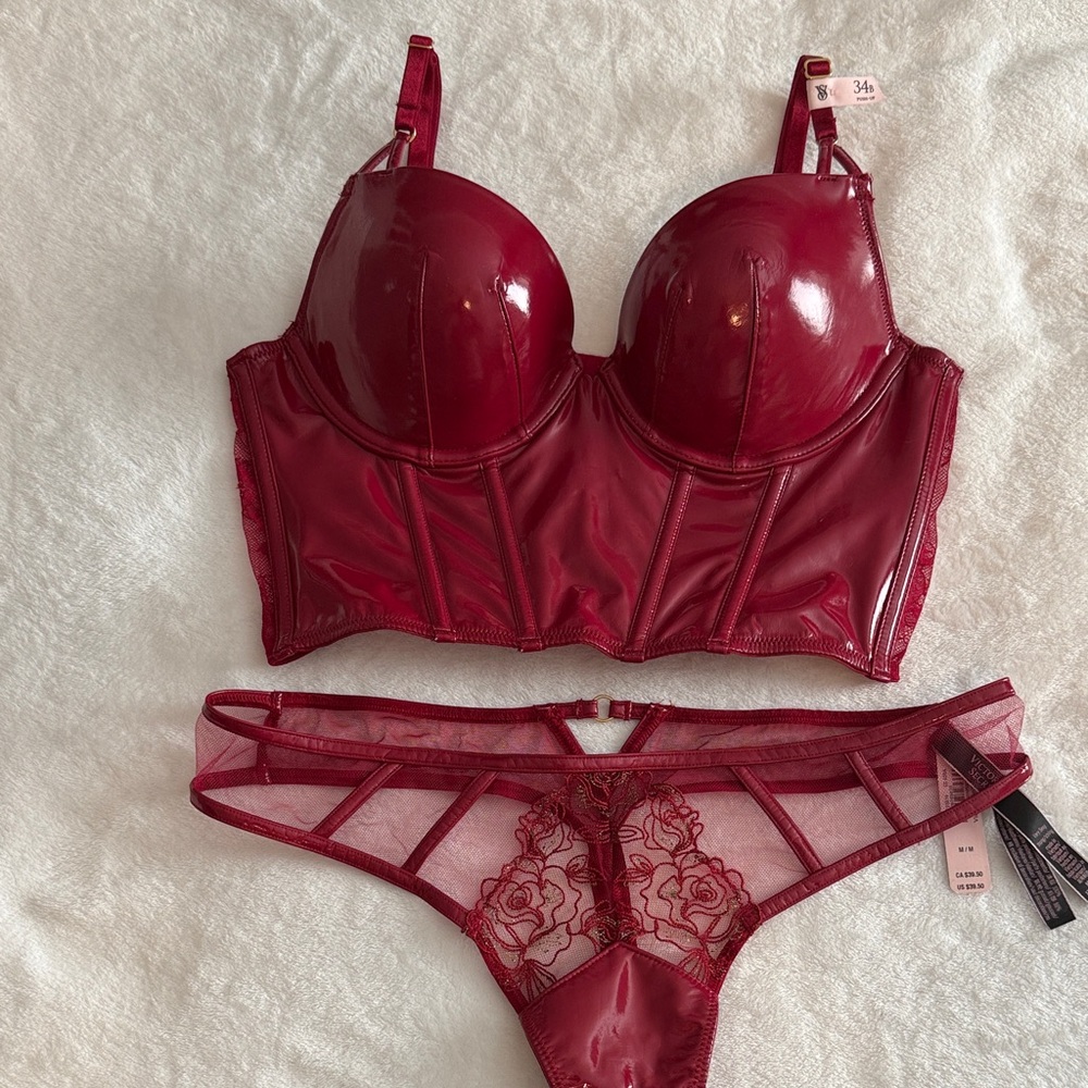 Victoria's Secret Deep Red Bra Set